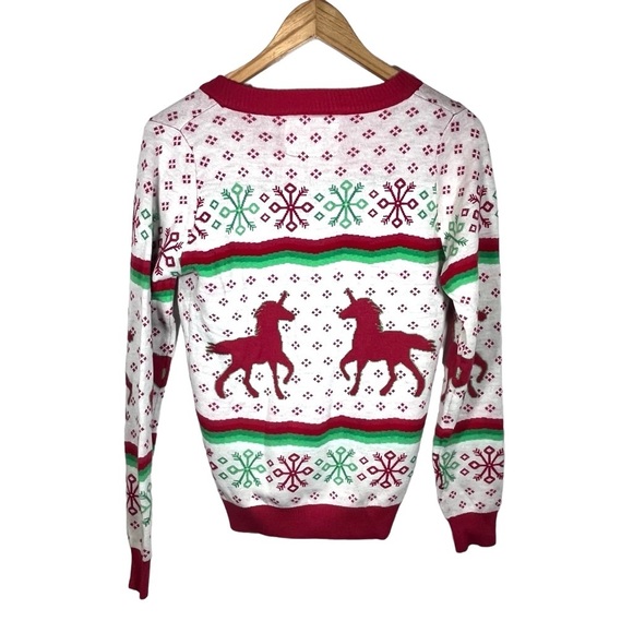 Tipsy Elves Christmicorn Cardigan Button Down Sweater 
Size Small - Picture 5 of 10